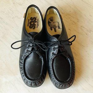 SAS Genuine Shoes Womens 7.5 Handsewn Black Leather Lace Up Shoes